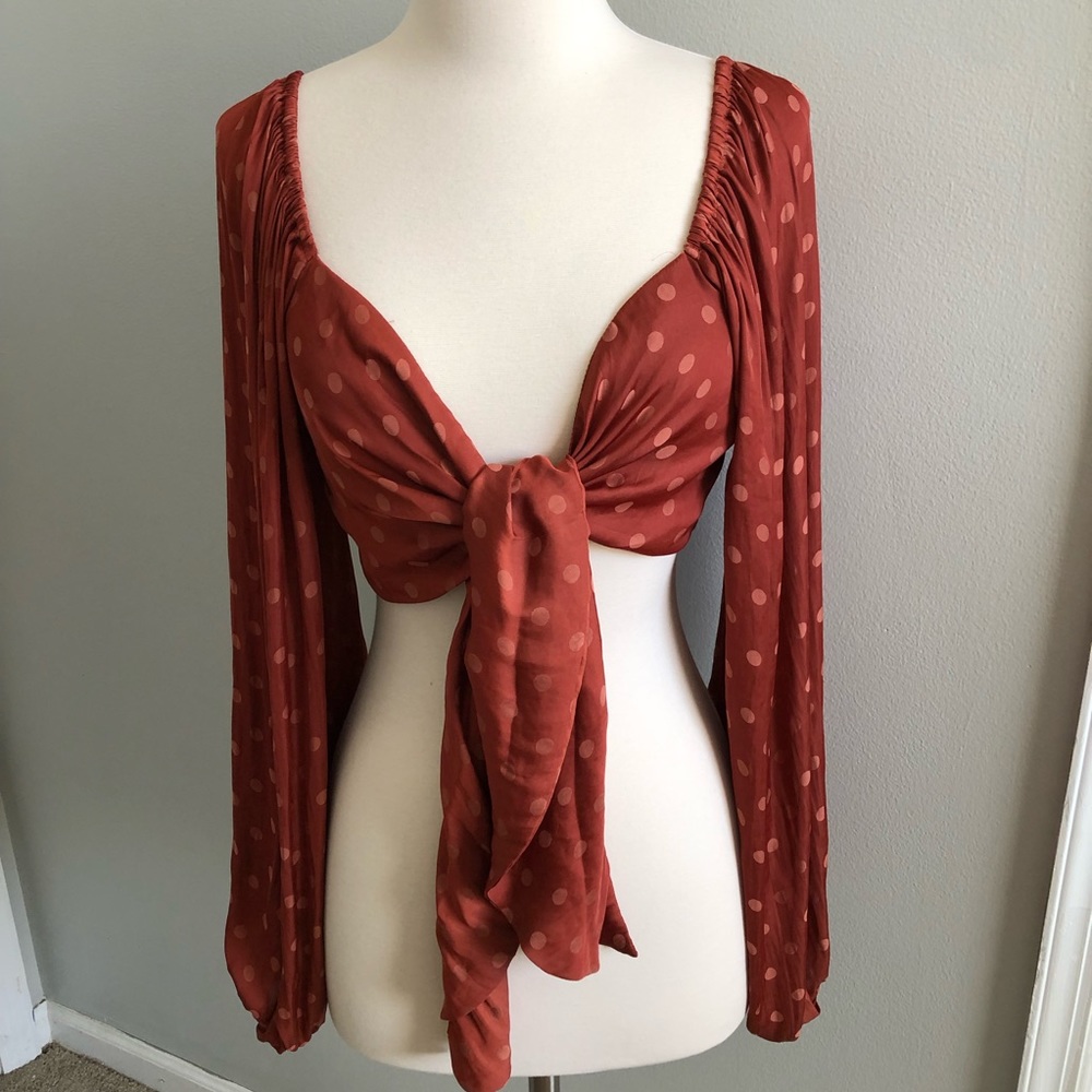 By Together polka dot wrap top